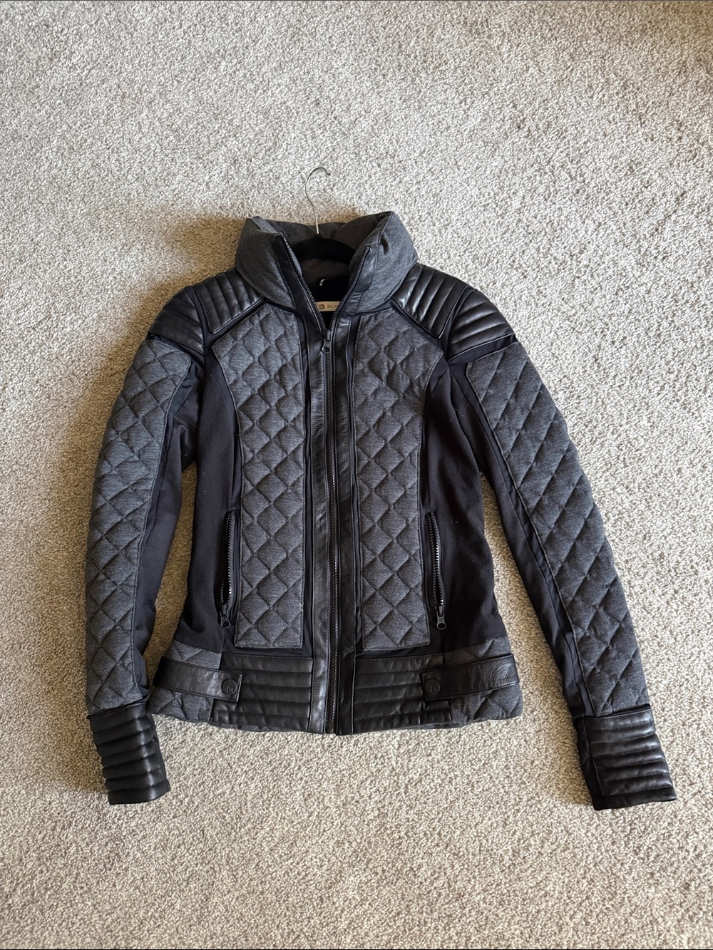 Quilted Grey Women's Moto Jacket
